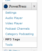 PowerPress menu in WordPress