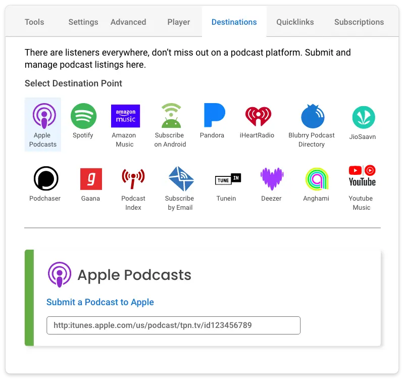 Podcast Hosting Dashboard Screenshot