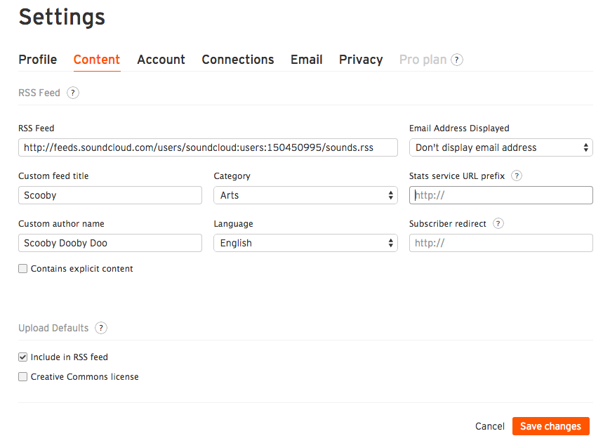 SoundCloud Basic Content