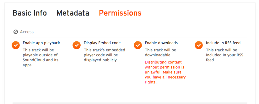 SoundCloud Permissions