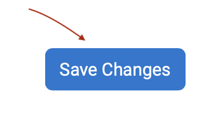 Screenshot of Save Changes button with a red arrow pointing at the button