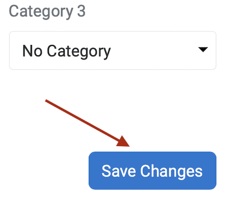 Screenshot of Save Changes button with a red arrow pointing at the button