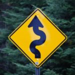 Curvy road ahead sign