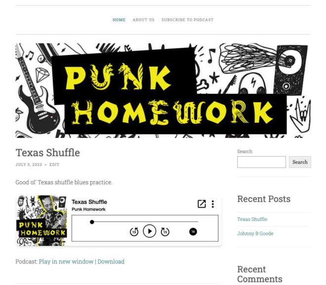 example of the new theme for WordPress