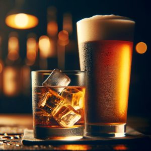 Beer and bourbon