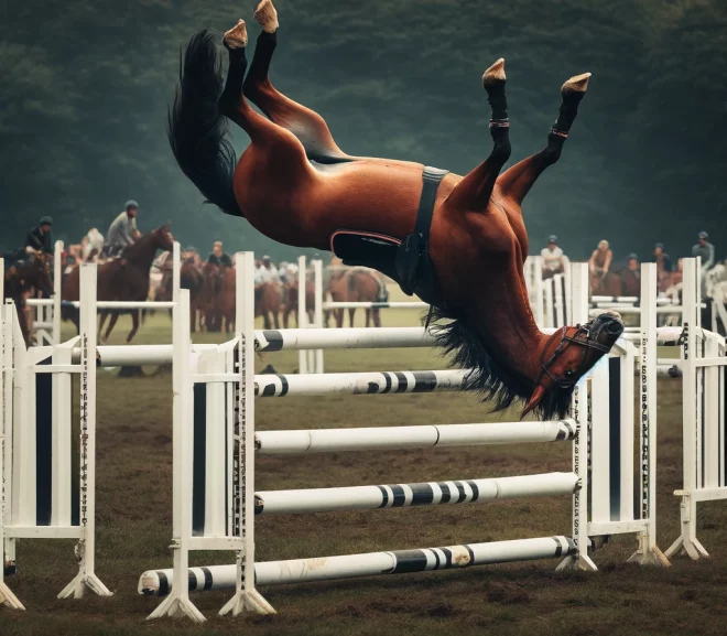 Horse over hurdles