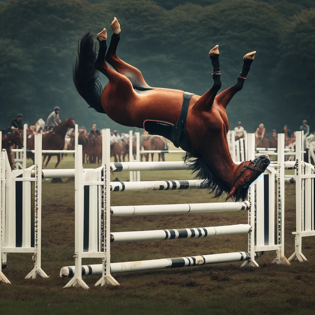 Horse over hurdles